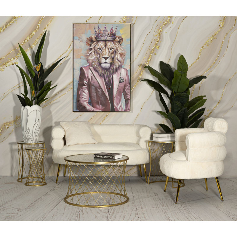 Table Noah Gold – Ensemble doré 4 pièces Ø70x45 - 47x54,5 - 36x50 - 28x45 cm