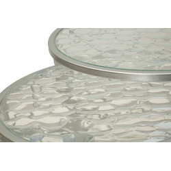 Table Noah Argent – Brillance sophistiquée 4 pièces Ø70x45 - 47x54,5 - 36x50 - 28x45 cm