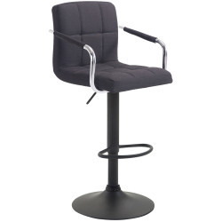 Lot de 2 tabourets de bar Lucy V2 en tissu noir