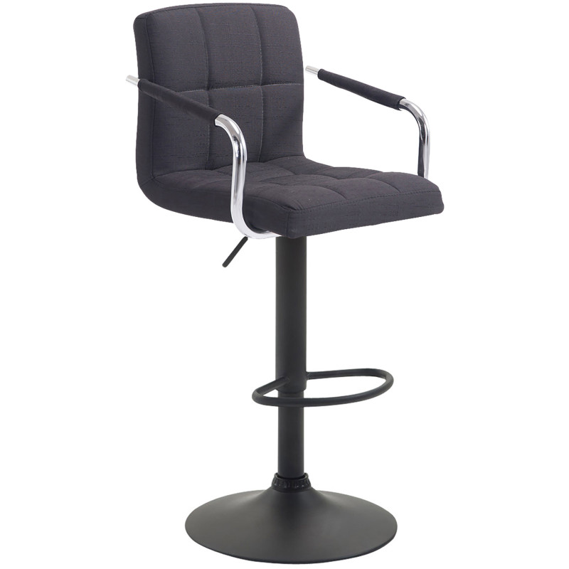 Lot de 2 tabourets de bar Lucy V2 en tissu noir