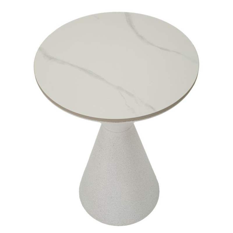 Table Double Blanche – Pureté lumineuse Ø44,5x63 cm