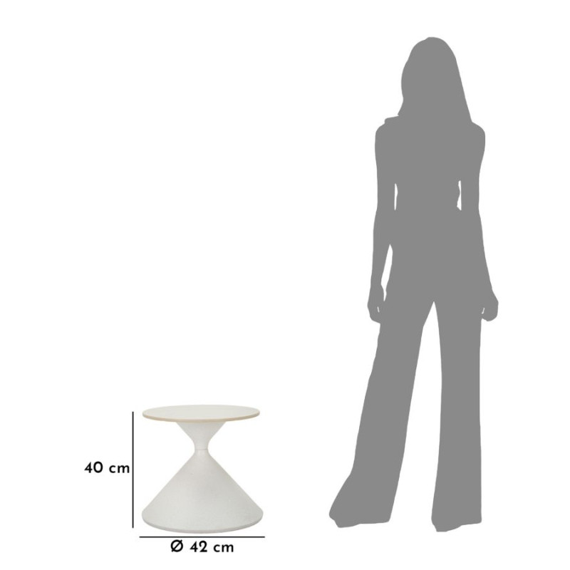 Table Blanche – Minimalisme raffiné Ø42x40 cm