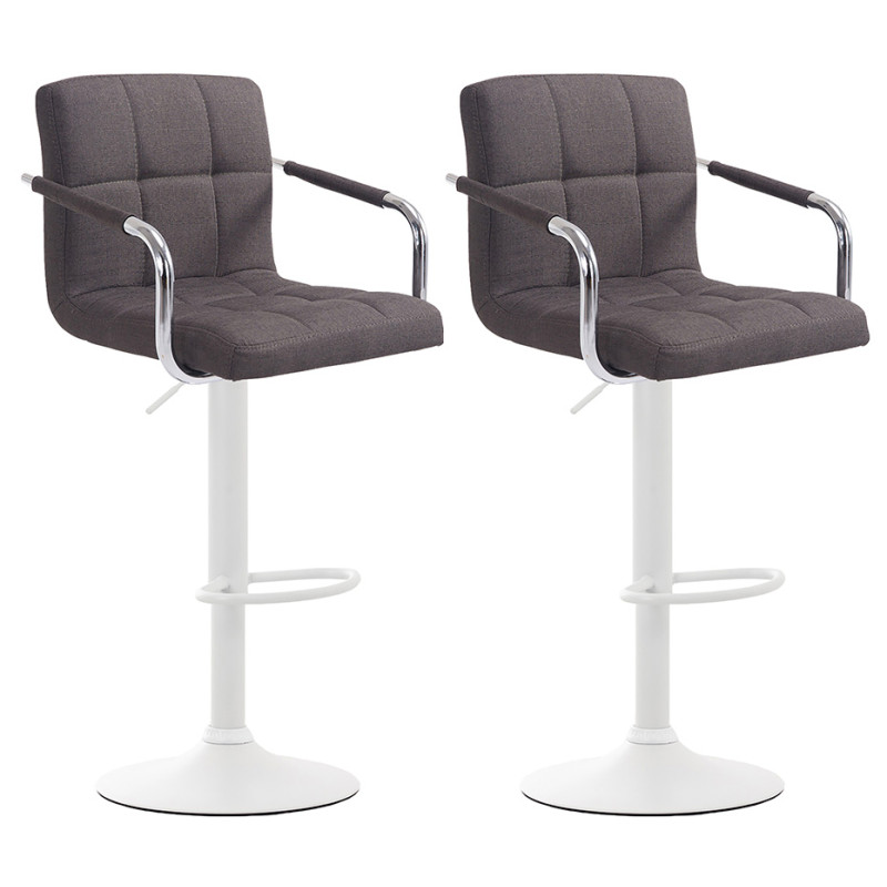 Lot de 2 tabourets de bar Lucy V2 en tissu gris foncé