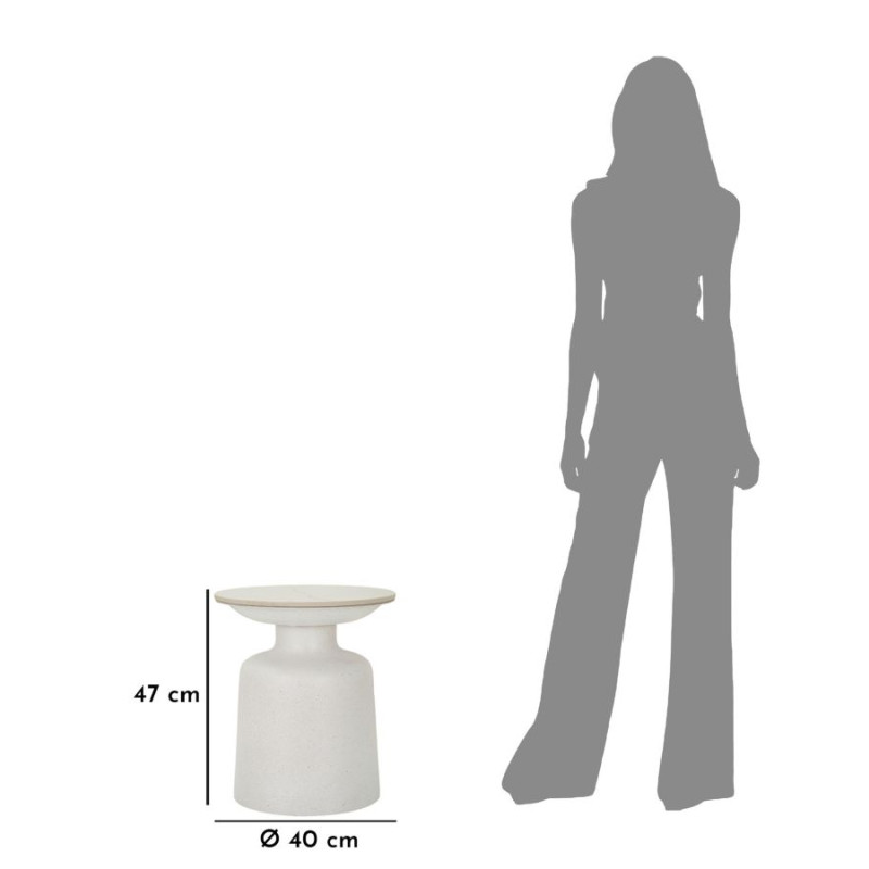 Table Blanc Fusé – Douceur moderne Ø40x47 cm