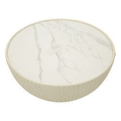 Table basse Elge Grande – Modernité subtile Ø71x38 cm