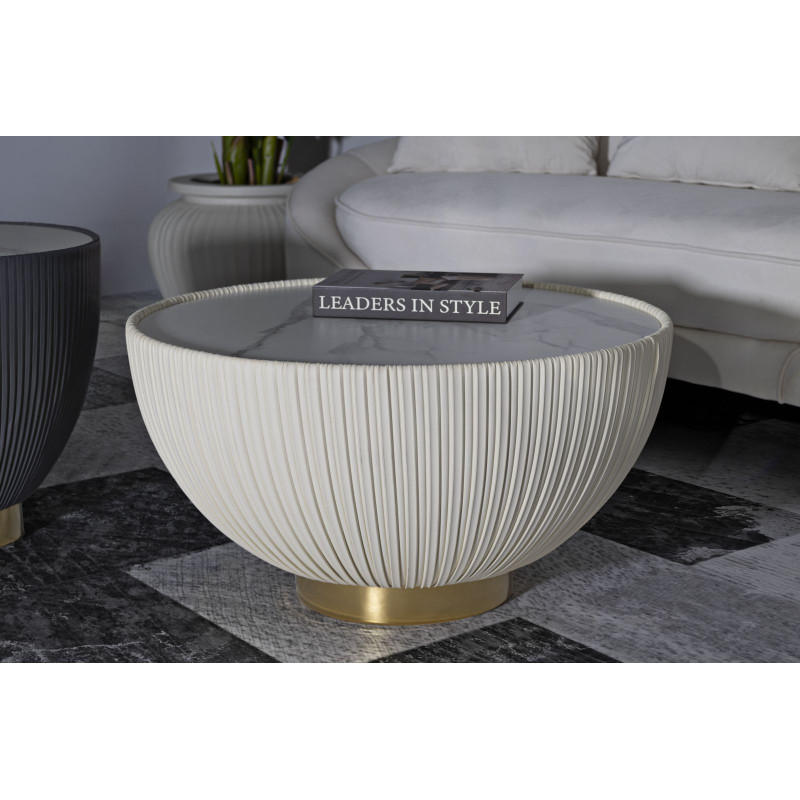 Table basse Elge Grande – Modernité subtile Ø71x38 cm