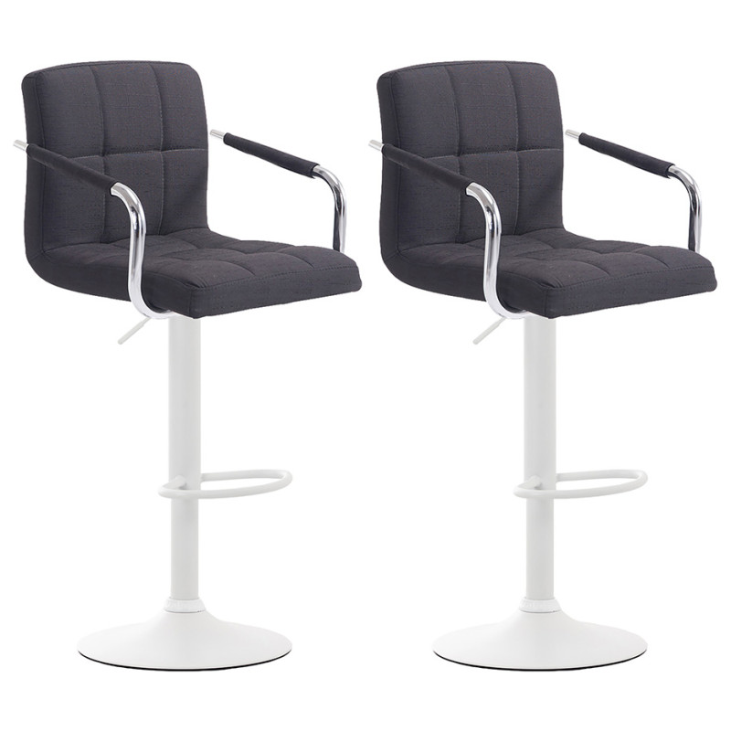 Lot de 2 tabourets de bar Lucy V2 en tissu noir