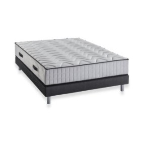 DEKO DREAM Extra Pack pret a dormir Matelas + Sommier 160x200 cm + Couette + 2 Oreillers