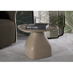 Table Gea Grise Basse – Style apaisé 48x48x38 cm