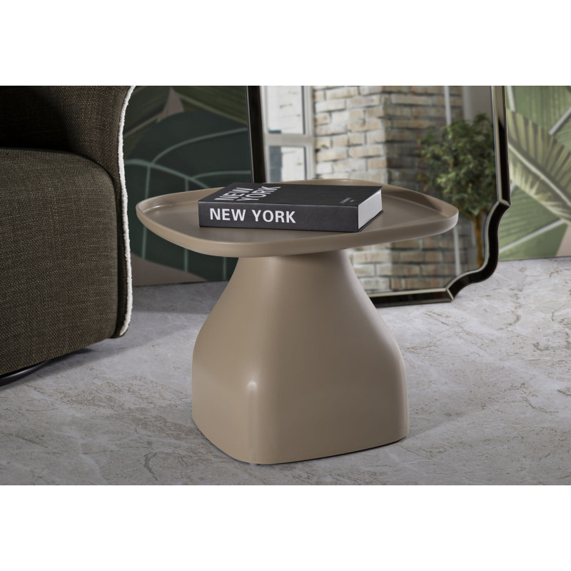 Table Gea Grise Basse – Style apaisé 48x48x38 cm