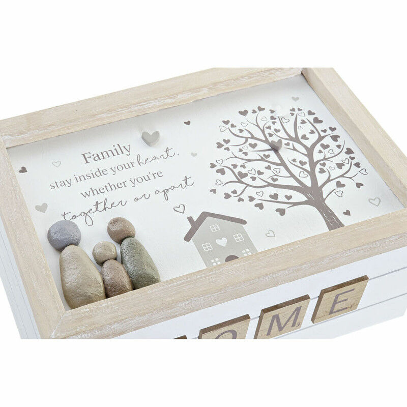 Boîte Décorative DKD Home Decor Blanc Naturel Bois MDF