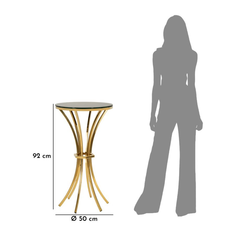 Table haute Shanty I – Élégance sculptée Ø50x92 cm