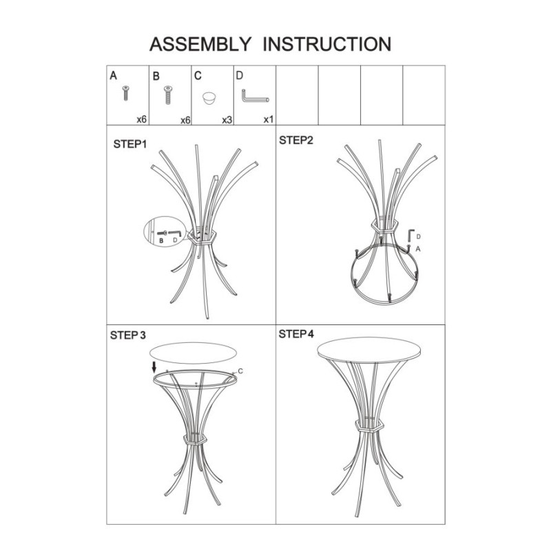 Table haute Shanty I – Élégance sculptée Ø50x92 cm