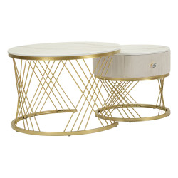 Tables basses Votix – Design symétrique Ø70x48 - 50x43,5 cm