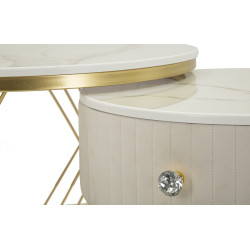 Tables basses Votix – Design symétrique Ø70x48 - 50x43,5 cm