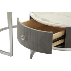 Tables basses Grises – Chic intemporel Ø70x45 - 50x40 cm