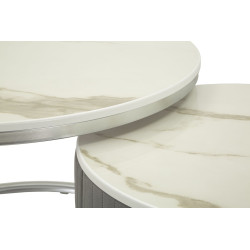 Tables basses Grises – Chic intemporel Ø70x45 - 50x40 cm