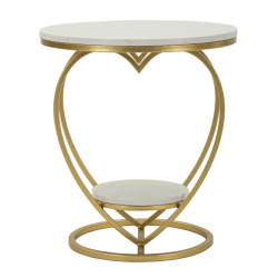 Table Cœur Or – Éclat romantique Ø40x45,5 cm