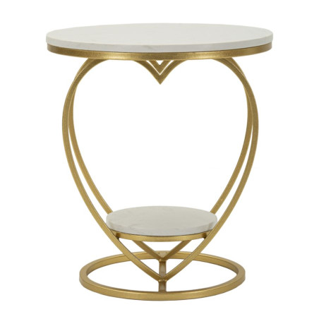 Table Cœur Or – Éclat romantique Ø40x45,5 cm