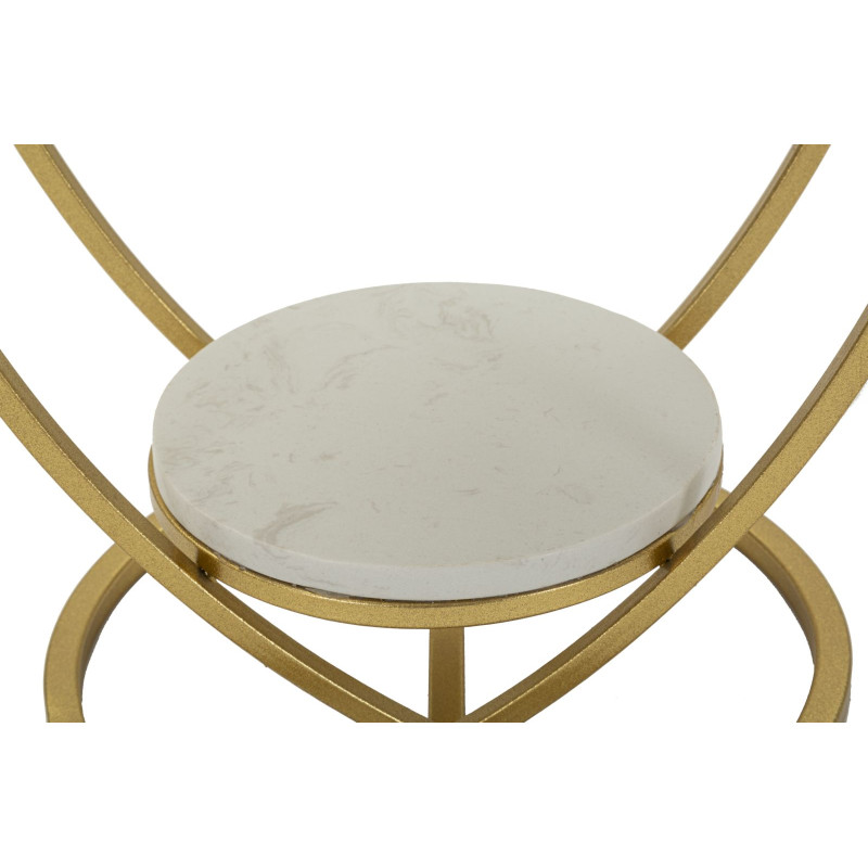 Table Cœur Or – Éclat romantique Ø40x45,5 cm