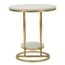 Table Cœur Or – Éclat romantique Ø40x45,5 cm