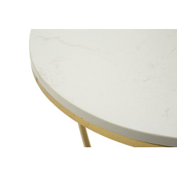 Table Cœur Or – Éclat romantique Ø40x45,5 cm