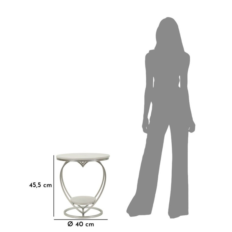 Cœur de Table Argenté – Brillance délicate Ø40x45,5 cm