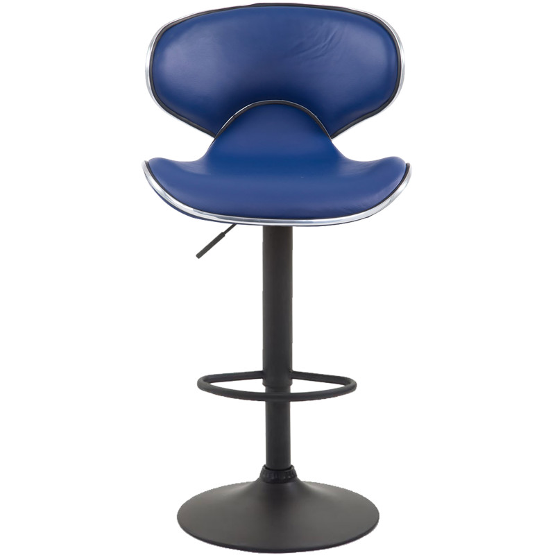 Lot de 2 tabourets de bar Las Vegas V2 simili cuir bleu