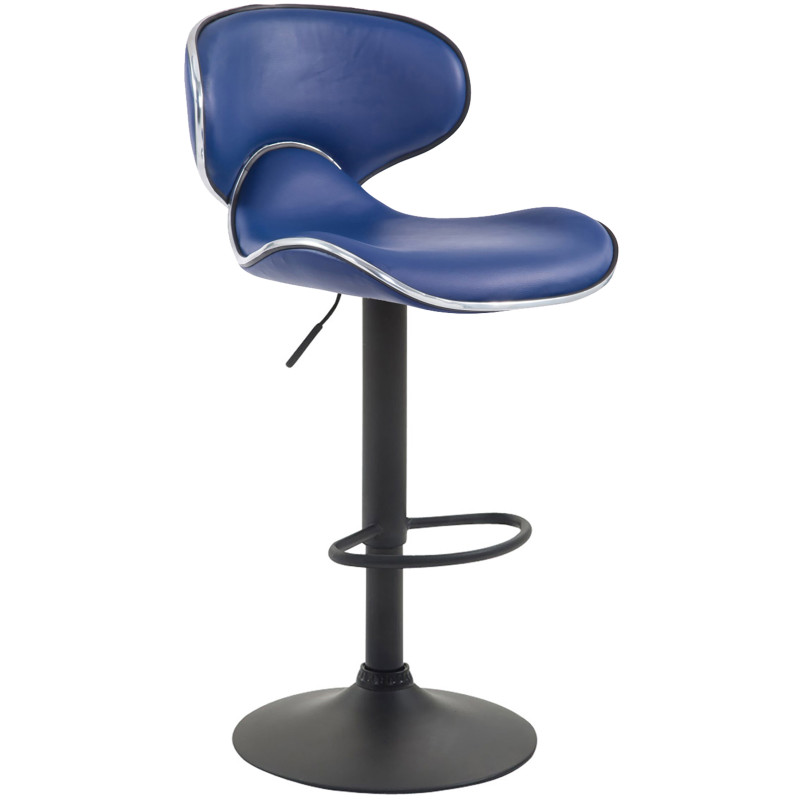 Lot de 2 tabourets de bar Las Vegas V2 simili cuir bleu