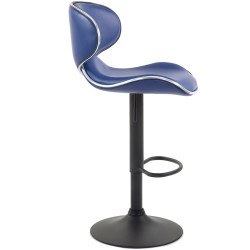 Lot de 2 tabourets de bar Las Vegas V2 simili cuir bleu