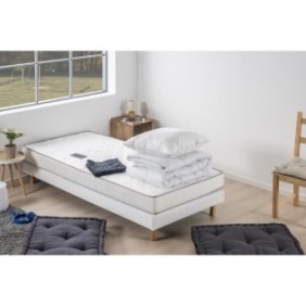 Pack pret a dormir TOP matelas 90x190 cm + Sommier + Couette + 1 oreiller 60x60 cm - 14 cm