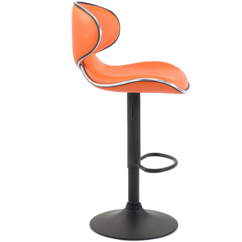Lot de 2 tabourets de bar Las Vegas V2 simili cuir orange