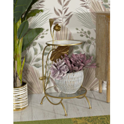 Table 2 étagères Fleurs – Raffinement fleuri Ø40x78 cm