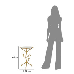Table Oiseaux en Marbre – Contraste noble Ø38x60 cm