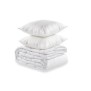 DEKO DREAM TOP Pack pret a dormir Matelas 140x190 cm + Sommier + Couette + 2 oreillers 60x60 cm - Mousse 14 cm - Ferme