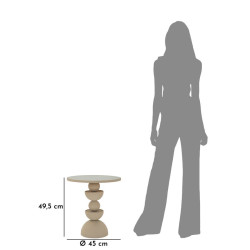 Table Dune avec miroir – Reflet raffiné Ø45x49,5 cm