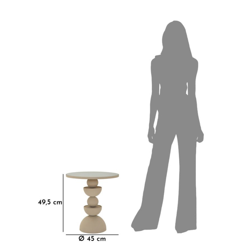 Table Dune avec miroir – Reflet raffiné Ø45x49,5 cm