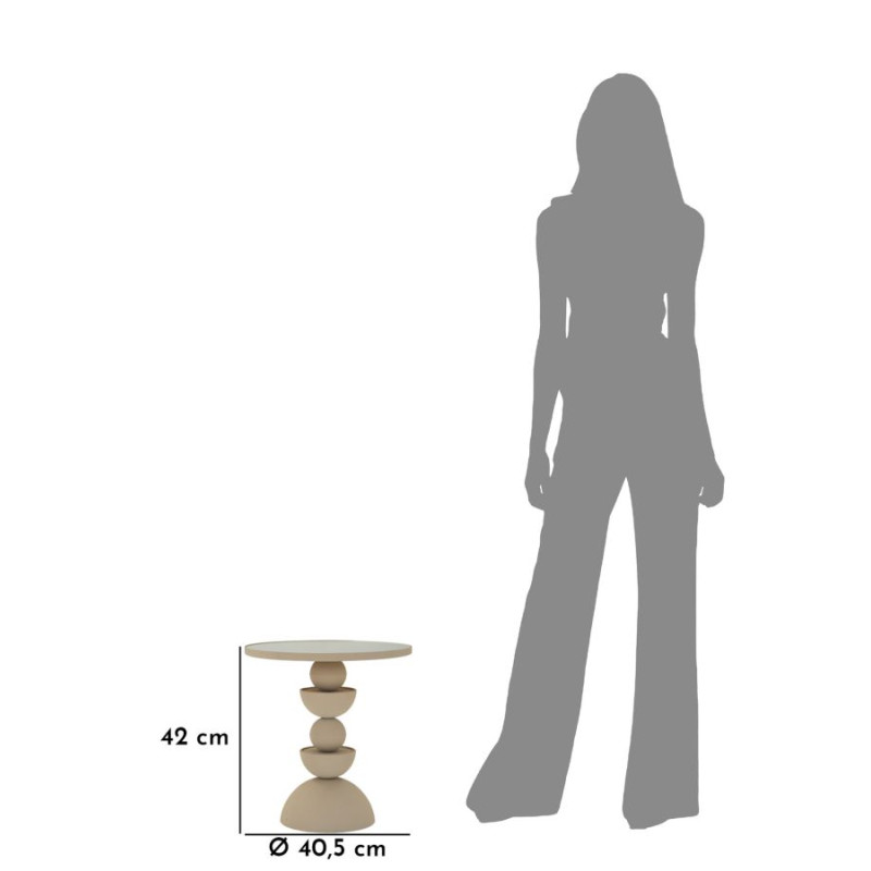 Table Dune avec miroir – Compacte et élégante Ø40,5x42 cm