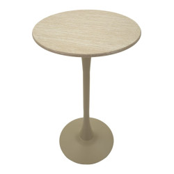 Table de bar Alaska Crème – Modernité douce Ø60x106 cm