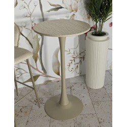 Table de bar Alaska Crème – Modernité douce Ø60x106 cm