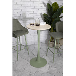 Table de bar Alaska Vert – Éclat végétal Ø60x106 cm
