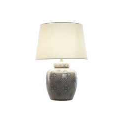 Lampe de bureau Home ESPRIT Blanc Beige Céramique 50 W 220 V 43,5 x 43,5 x 61 cm