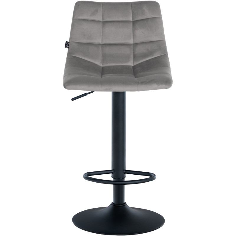 Tabouret de bar Jerry velours noir gris