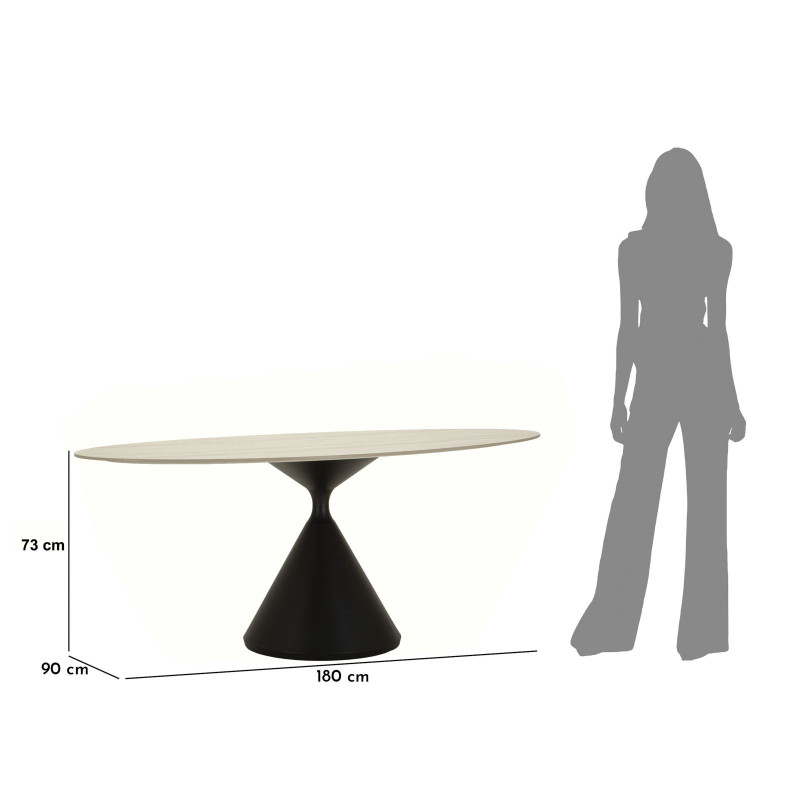 Table à manger Stockholm – Dimensions généreuses 180x90x73 cm