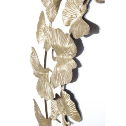 Miroir mural feuille ronde Ø87x2,5 cm – Élégance naturelle et reflets dorés pour une décoration raffinée