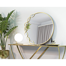 Miroir mural Eleonor 73,5x2x72 cm – Courbes délicates et style intemporel pour un intérieur chic