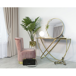 Miroir mural Eleonor 73,5x2x72 cm – Courbes délicates et style intemporel pour un intérieur chic