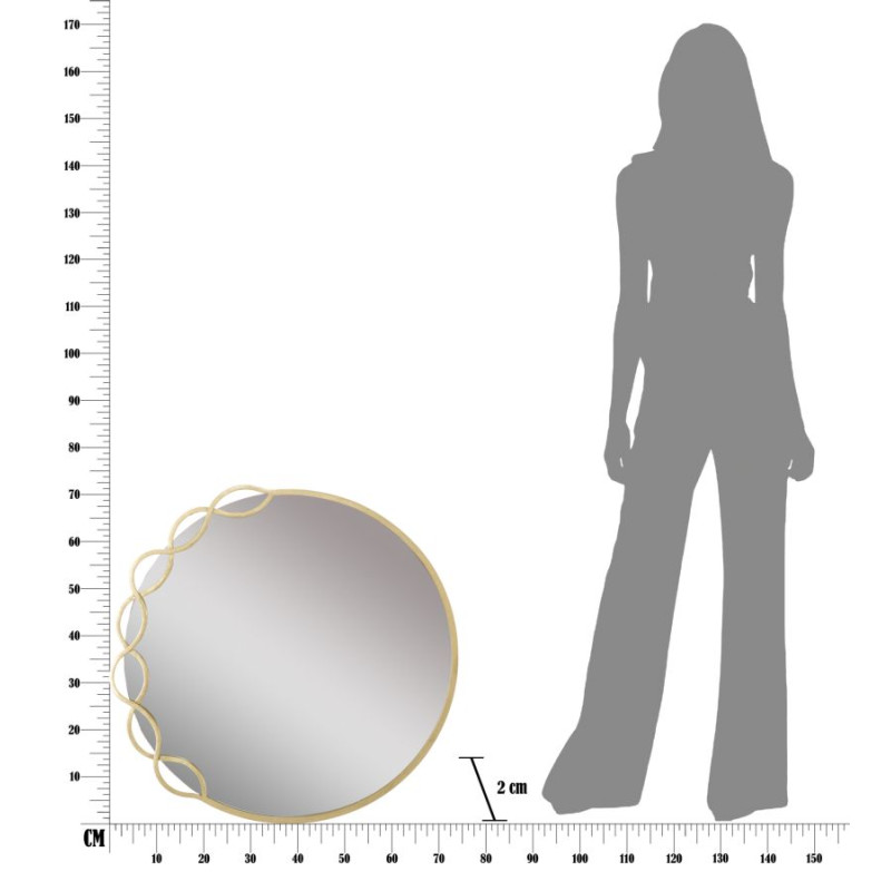 Miroir mural Eleonor 73,5x2x72 cm – Courbes délicates et style intemporel pour un intérieur chic