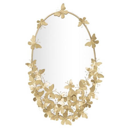 Miroir mural ovale Papillon 59x3x89,5 cm (miroir 46x78 cm) – Raffinement papillon et charme argenté