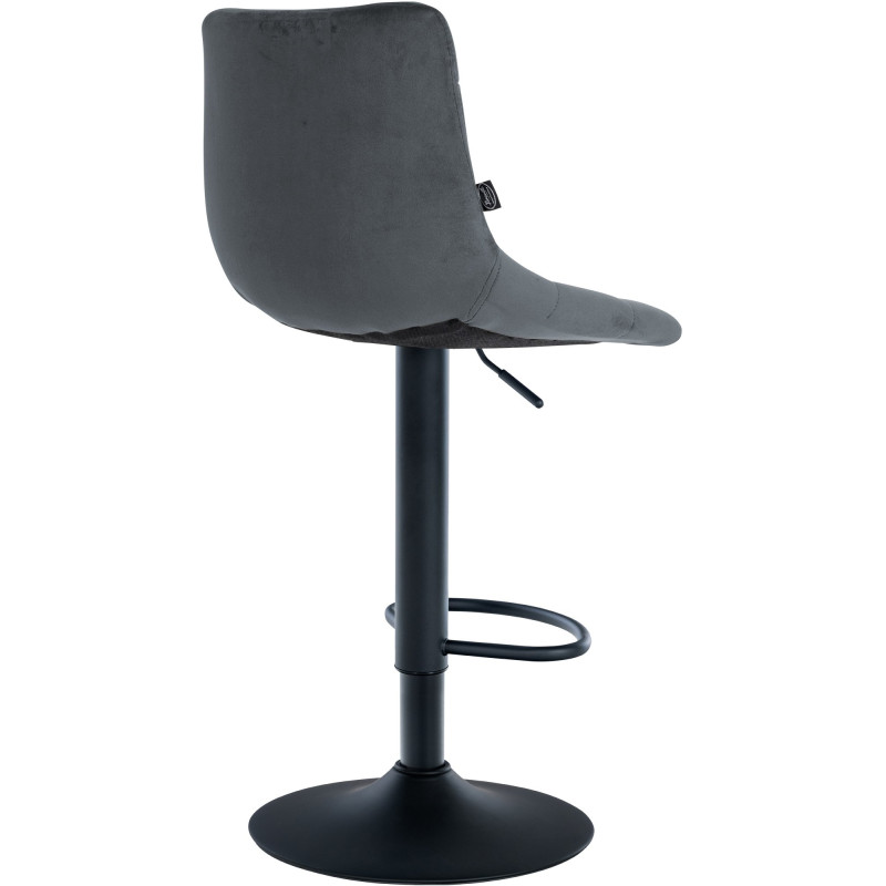 Tabouret de bar Jerry velours noir gris foncé